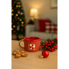 Noel Lolipoplu Kırmızı Seramik Fincanlar