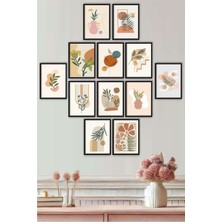UNT 12 Parça Siyah Çerçeve Görünümlü Modern Minimailst Bohemien Sanatsal Tablo Seti 3
