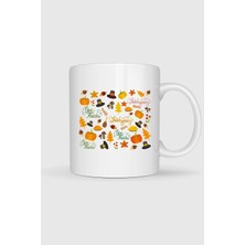 Bahriyeli Collection  Thanksgiving Şükran Günü Tasarımlı Kupa Bardak
