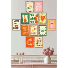 UNT 12 Adet Çerçeve Görünümlü Modern Abstract, Minimalist, Duvar Dekoru Tablo Seti