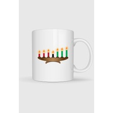 Bahriyeli Collection  Kwanzaa Kinara Christmas Candle Tasarımlı Kupa Bardak