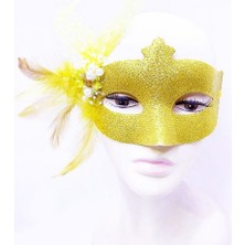 Melfxxl Altın Renk Simli İnci Maskesi