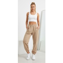 Gigi Giyim Bisküvi Renk Üç Ip Kadın Eşofman Altı