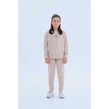 Black One Kız Çocuk Şerit Detaylı Salaş Sweat ve Tayt Spor Takım