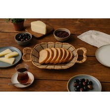 Özgün Ev Oval Hasır Ekmek SEPETİ-27CM X18 cm x 7 cm