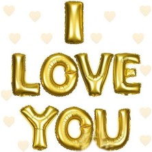 Shopwave I Love You Folyo Balon Altın Renk 35 cm (5047)