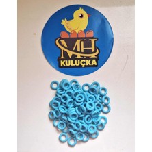 MH Plastik Güvercin Boncuğu Halkası Açık Mavi Renk 100 Adet