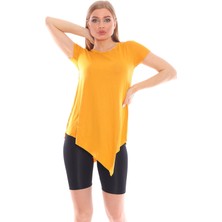 Alışveriş Sokağı Çapraz Kesim Viskon Kumaş Casual Beyaz Tunik