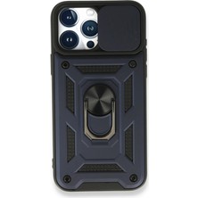 iPhone 15 Pro Max Kılıf Pars Lens Yüzüklü Silikon - LACIVERT-(5796) - F680K568-U06680