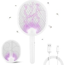 Sinek Öldürücü Raket - Yüksek Voltajlı Sinek, Haşere ve Böcek Öldürücü, Geniş Etki Alanı, Uv Işıklı Sinek Öldürücü Raket, Ev Bahçe Kamp Için Kablosuz Taşınabilir Elektrikli Sivrisinek Kovucu