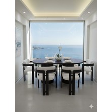 Zeytunhome Noıre Ahşap Modern Yemek Masası | 6 Kişilik Yemek Masa Takımı