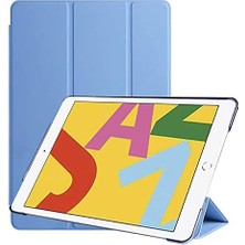 iPad 10.2 Inç (7.nesil) Tablet Uyumlu Kılıf Smart Cover Standlı Slim Tablet Uyumlu Kılıfı - Mavi