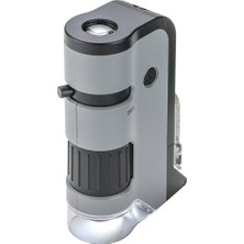 MP-250 Microflip 100-250X LED Işıklı Cep Mikroskobu Akıllı Telefon Digiscoping Adaptör Klipsli, Gri