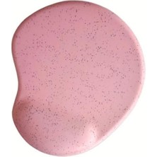 Oval Bilek Destekli Kum Desen Tip Kaymaz Taban Optik Bilgisayar Notebook Mouse Pad Maus Pad 17,5X21,5CM (Pembe)