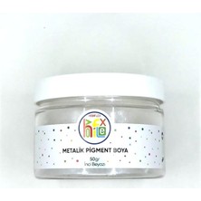 Epoksi Reçine Metalik Sedefli Pigment Toz Boya Inci Beyazı Renk 50 gr