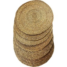 Home 6 Adet Hasır Supla Seti, Amerikan Servis, Sofra Dekorasyonu ve Sunum Için Bambu Hasır, Şık ve Çevre Dostu Masa Aksesuarı 30 cm