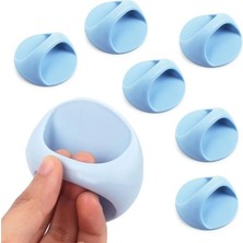 6 Adet Çok Amaçlı Kendinden Yapışkanlı Sürgülü Kapı Açma Kolları Dolap Çekmece Gardırop Kabin Plastik Kulp, Tuvalet Kapağı Açma Kolu, Mavi