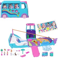 Pocket™ Karavan Macerası™ Polly Pocket Karavan Macerası Oyun Seti, Mikro Bebekler, Dönüştürülebilir Karavan, Evcil Hayvanlar ve Oyuncak Araba JCC22
