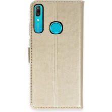 Huawei Y6 Prime Kılıf Trend S Plus Kapaklı Kılıf - Gold