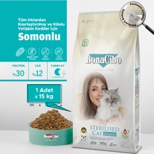 BonaCibo Somonlu Kısırlaştırılmış Yetişkin Kedi Maması 15 Kg