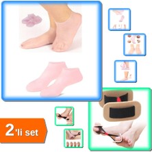 Hereveoyuncak 1 Çift Silikon Jel Topuk Nemlendirici + Ayak Egzersiz Lastiği - 2li Set W9N2P4