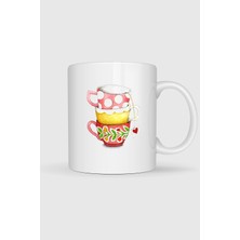 Bahriyeli Collection  Teacup Coffee Mug Boyama Tasarımlı Kupa Bardak