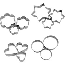 12 Adet Paslanmaz Çelik Kurabiye Kalıbı Seti