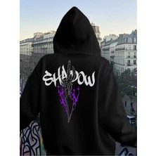 Ela Fashion Unisex Baskılı Hırka Ninja Maskeli 3 Iplik Oversize