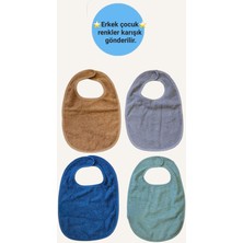 Alpar Tekstil 4 lü erkek bebek-cocuk Havlu Kolsuz Mama Önlüğü ERKEK/renkler Karışık Gönderilir