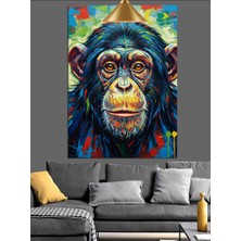 Tablomega Kızgın Şempanze Yüz Ifadesi Dekoratif Kanvas - Mdf Ahşap Tablo