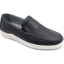 Levarno Modero Hakiki Deri Hafif Taban Siyah Erkek Casual Loafer Ayakkabı