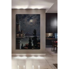 Teona Ahşap Istanbul Manzarası Yağlı Boya Görünümlü Ahşap Dekoratif Tablo Modern Sanat Eseri Dikdörtgen Tablo