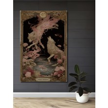 Teona Ahşap Ay Kurtları Şarkısı Yağlı Boya Görünümlü Ahşap Dekoratif Tablo Dikdörtgen Tablo