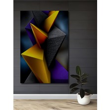 Teona Ahşap Soyut Geometrik Ahşap Dekoratif Tablo Yağlı Boya Görünümlü Modern Sanat Eseri Dikdörtgen Tablo