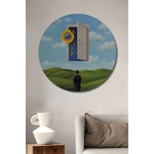 Teona Ahşap Hayallerin Kapısı Yağlı Boya Görünümlü Ahşap Dekoratif Tablo Yuvarlak Tablo