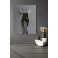 Teona Ahşap Yırtık Kağıt Arasından Yağlı Boya Görünümlü Doğa Manzarası Ahşap Dekoratif Tablo Dikdörtgen Tablo