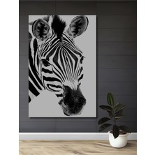 Teona Ahşap Siyah Beyaz Zebra Yağlı Boya Görünümlü Dekoratif Ahşap Tablo Modern Sanat Dikdörtgen Tablo