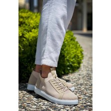 Zengezur Mall Xmpdby KB-112   Kuback Bej Triko Bağcıklı  Günlük Erkek  Ayakkabı (Numara: 43)