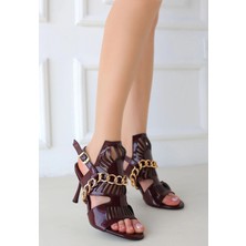 Zengezur Mall Xmpdby Lidya Bordo Rugan Topuklu Ayakkabı (Numara: 37)