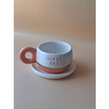 Bego Seramik Happy Day Mottolu Turuncu Fincan