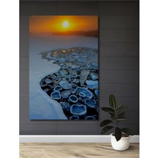 Teona Ahşap Kış Güneşi Yağlı Boya Görünümlü Ahşap Dekoratif Tablo Dikdörtgen Tablo