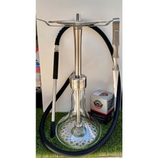 Mr Eds E24 Big Boss Pro x 4 - Çelik Seri Nargile Takımı Dip Dekor Silver