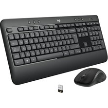 MK540 Kablosuz Klavye ve Mouse Seti, Unifying USB Alıcı, 10 M Kullanım Mesafesi, Sıvı Dökülmesine Dayanıklı, Ayarlanabilir Yükseklik, Siyah