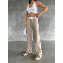 Zengezur Mall Xmpdby Garnili Bol Paça Pantolon Bej (Beden: Standart)