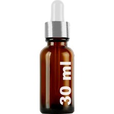 Afracam 30 ml Amber Cam Damlalık Kahverengi Serum Şişesi 30 cc Beyaz Gümüş Kapaklı Dropper Cam Şişe 1 Adet
