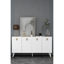 Demonte Decor 8209-32DD KB150 Konsol, Tv Ünitesi Beyaz-Altın