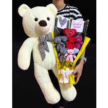 Lenostra Senden Önce Senden Sonra Ayıcık Buketi ve 90CM Tatlı Ayıcık - Sevgiliye - Ese - Kiz Arkadasa