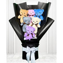 Lenostra Rengarenk Ayıcıklı Buket - Öğretmenler Günü Hediyesi - Doğum Günü Hediye - Kız Arkadaş Doğum Günü