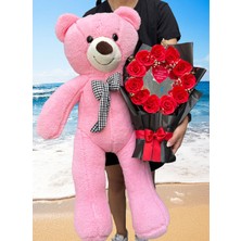 Lenostra 90CM Pembe Ayıcık ve Aynalı Buket - Dogum Gunu Hediye - Sevgili Hediye - Kız Arkadaşa