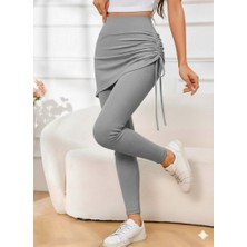 Aisha Elbise Kadın Yüksek Bel Yandan Büzgülü Alttan Uzun Kaşkorse Tayt Etek